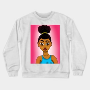 Cute brown skin girl digital art design Crewneck Sweatshirt